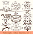 collection of calligraphic flourishes in vintage vector image