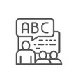 foreign language lessons training line icon vector image vector image