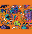 funny creatures seamless pattern vector image