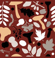 hand drawn fall seamless pattern autumn botanical vector image