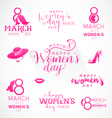 happy womens day design elements for greeting card vector image