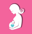 pregnant women with a heart at belly for mothers vector image vector image