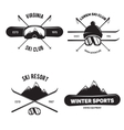 set of ski club vintage mountain winter badges vector image