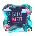 summer party typography poster with flamingo vector image