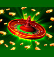 casino roulette big win coins background vector image