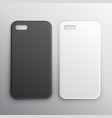empty black and white smartphone cases set vector image