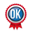 ok badge blue vector image