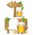 beer wooden board sign vector image vector image