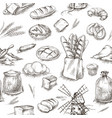 seamless bread bakery background vector image