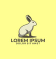 standing rabbit logo template with modern emblem vector image