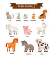 farm animals set vector image
