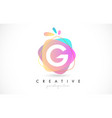 g letter logo design with vibrant colorful splash vector image