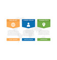 set orange blue and green elements vector image