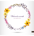 watercolor wreath with flowersfoliage and branch vector image