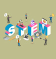 3d isometric flat of stem vector image
