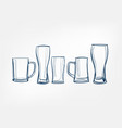 beer glass one line art drink isolated sketch vector image
