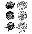 close up rose tattoo logos floral vector image vector image