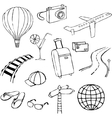 travel doodle vector image