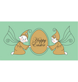 easter egg with elves vector image vector image