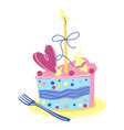 happy birthday cake celebration vector image