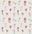 seamless pattern with spring flowers vector image