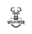 wild deer vintage logo badge vector image