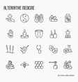 alternative medicine thin line icon set vector image