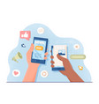 smartphones with newspaper vector image vector image
