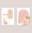 wedding card dried tropical palm leaves orchid vector image vector image