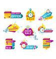 shopping sales countdown promotional labels vector image vector image