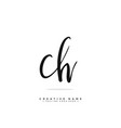 c h ch initial logo signature handwriting vector image