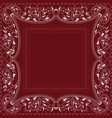 paisley bandana- red and white pattern vector image