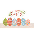 postcard template with happy easter lettering vector image vector image