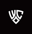 wc monogram logo with modern shield style design vector image