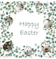 happy easter card frame vector image vector image
