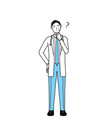 male doctor in white coats with stethoscopes vector image vector image