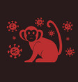 monkey icon with virus vector image