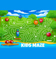 labyrinth maze riddle cartoon berry characters vector image vector image