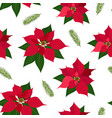 christmas seamless pattern with poinsettia plant vector image vector image