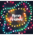 cozy christmas lights garlands greeting card vector image vector image