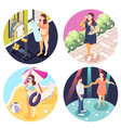 large size people isometric concept vector image