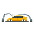 robot arm car assembly icon flat style vector image