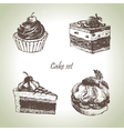set of cakes vector image