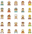 people icon set vector image