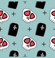 seamless halloween pattern with skull vector image