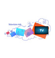 tv icon multimedia communication television ads vector image