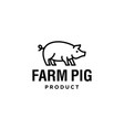 simple swine pig line art silhouette logo icon vector image