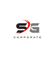 sg modern letter logo design with swoosh vector image