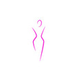 silhouette of a slender woman body logo abstract vector image