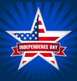 independence day usa star ribbon dark blue vector image